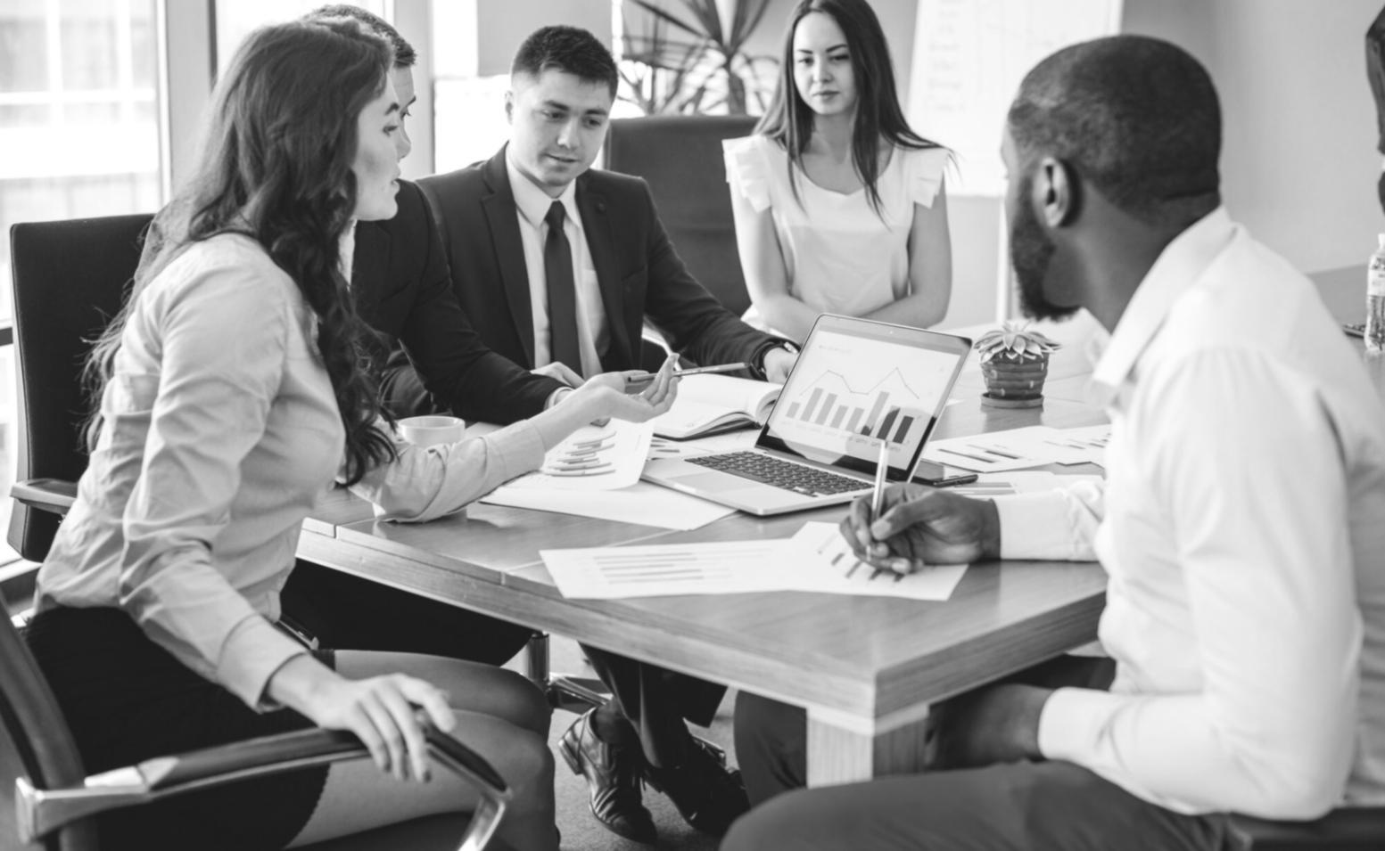 Budget presentation being delivered to executive team